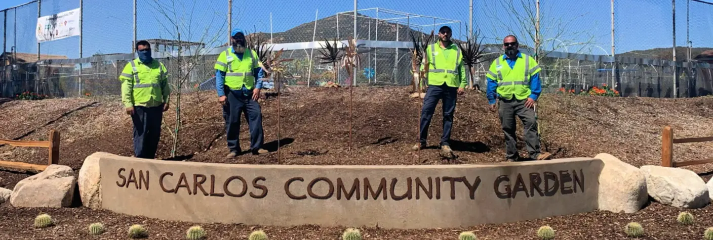 San Carlos Community Garden BrightView team members
